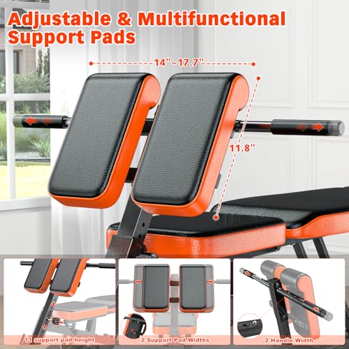 XDDIAS Roman Chair, Adjustable Weight Bench for Home Gym, 1000LBS All-in-One U56652