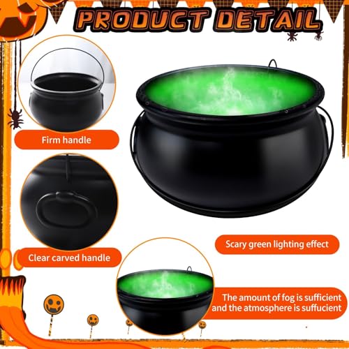 Halloween Decorations 12" Witch Cauldron with Mist Maker and LED Lights J747