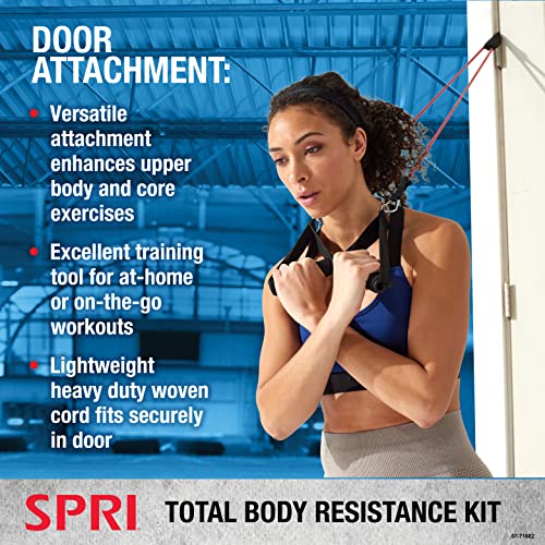 SPRI Resistance Band Kit with Interchangeable Tubes, Padded Handles, Door Anchor and Carry Bag G6755