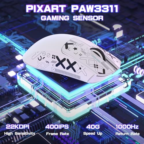 Attack Shark X11SE Wireless Gaming Mouse, Tri-Mode 22K DPI, 59g, Berry Red Y3775