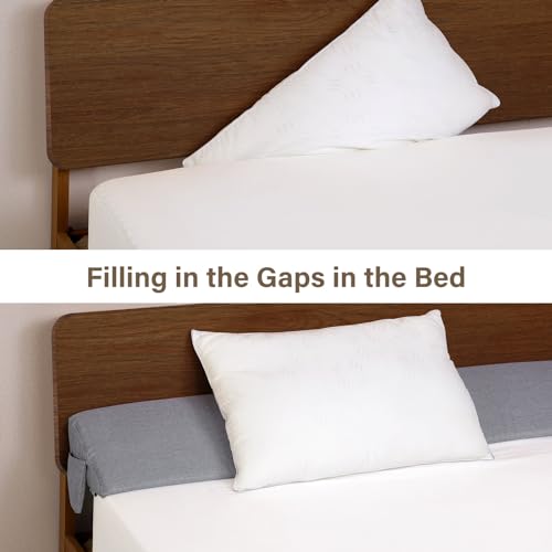 ENITYA Full Bed Wedge Pillow for Headboard Gap Filler, Grey 54"x10"x6" B97640