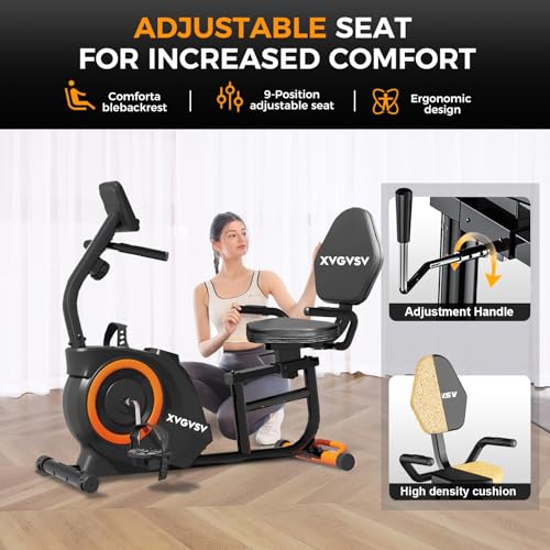 Recumbent Exercise Bike with 400LB Capacity and Magnetic Resistance V9846