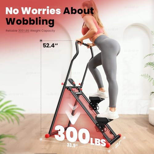 BODYRHYTHM Stair Stepper for Home Gym, Foldable Vertical Climber with Adjustable Handlebar A180806