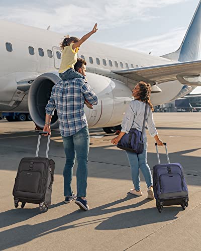 BAGSMART Expandable 20" Carry-On Luggage with Spinner Wheels, Black I961842