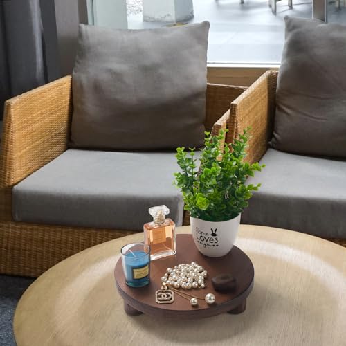Wood Riser 2 Pack Round Wooden Pedestal Stand for Display G714