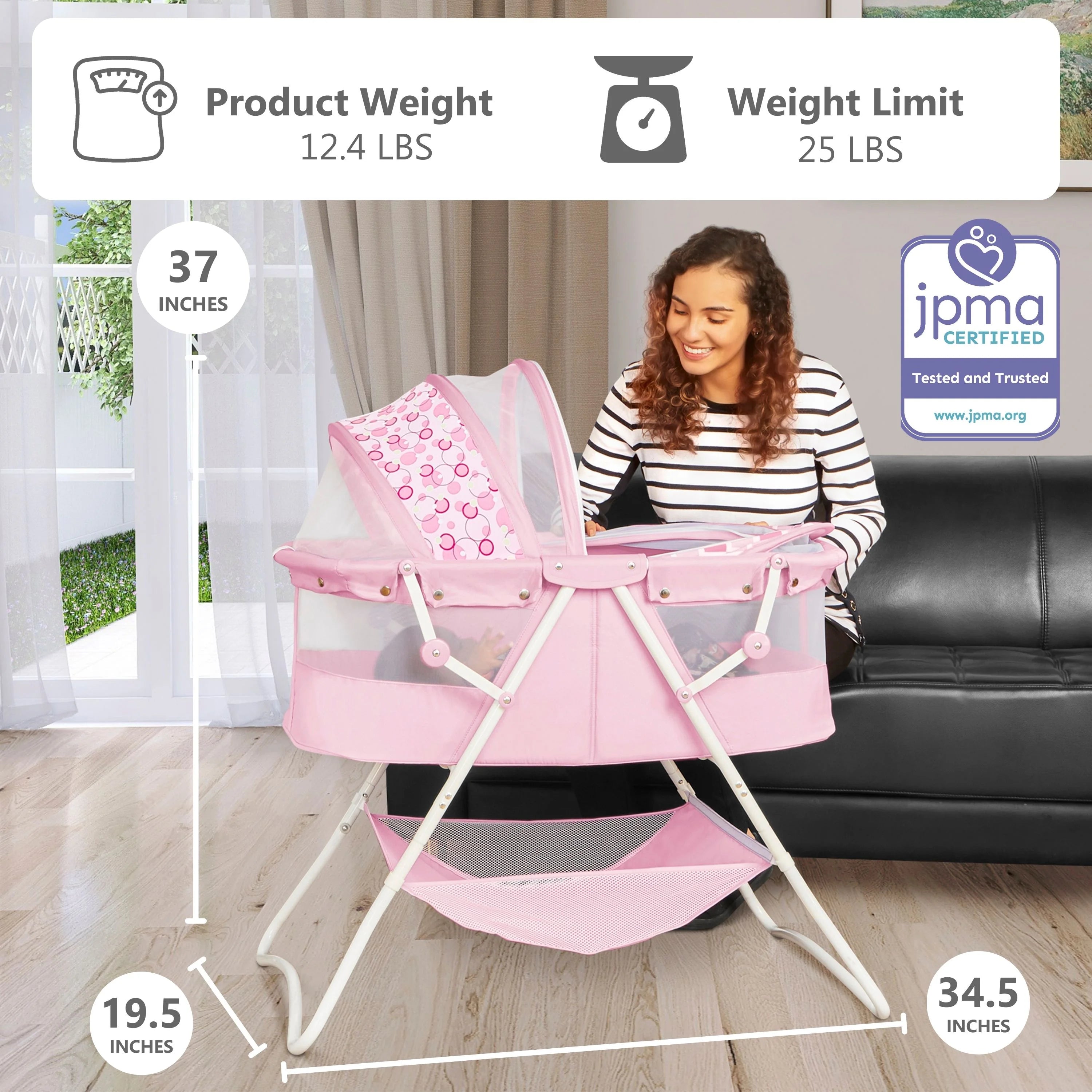 Dream On Me Karley Bassinet Pink T2365