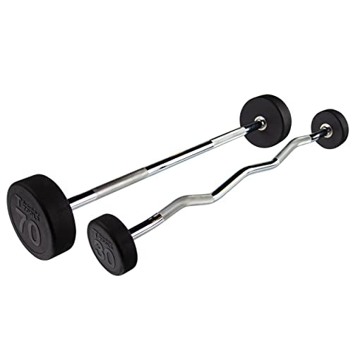 Body-Solid Rubber Coated Fixed Weight Straight Barbell L970198