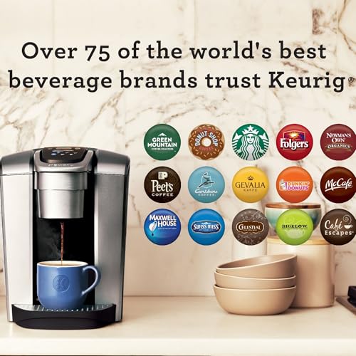 Keurig K-Elite Single Serve K-Cup Pod Coffee Maker, Brushed Silver P23556
