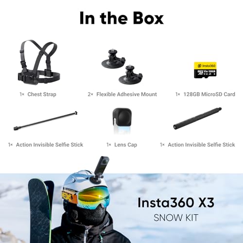 Insta360 X3 Motorcycle Kit - Waterproof 360 Action Camera with 5.7K HDR Video E78107