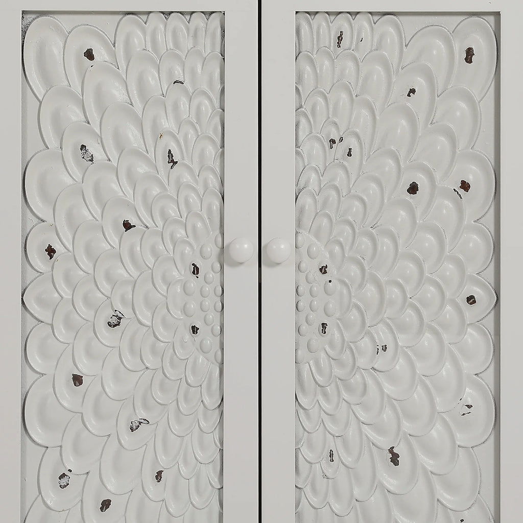 DWVO 67" Tall Corner Storage Cabinet with 4 Doors, White N91659