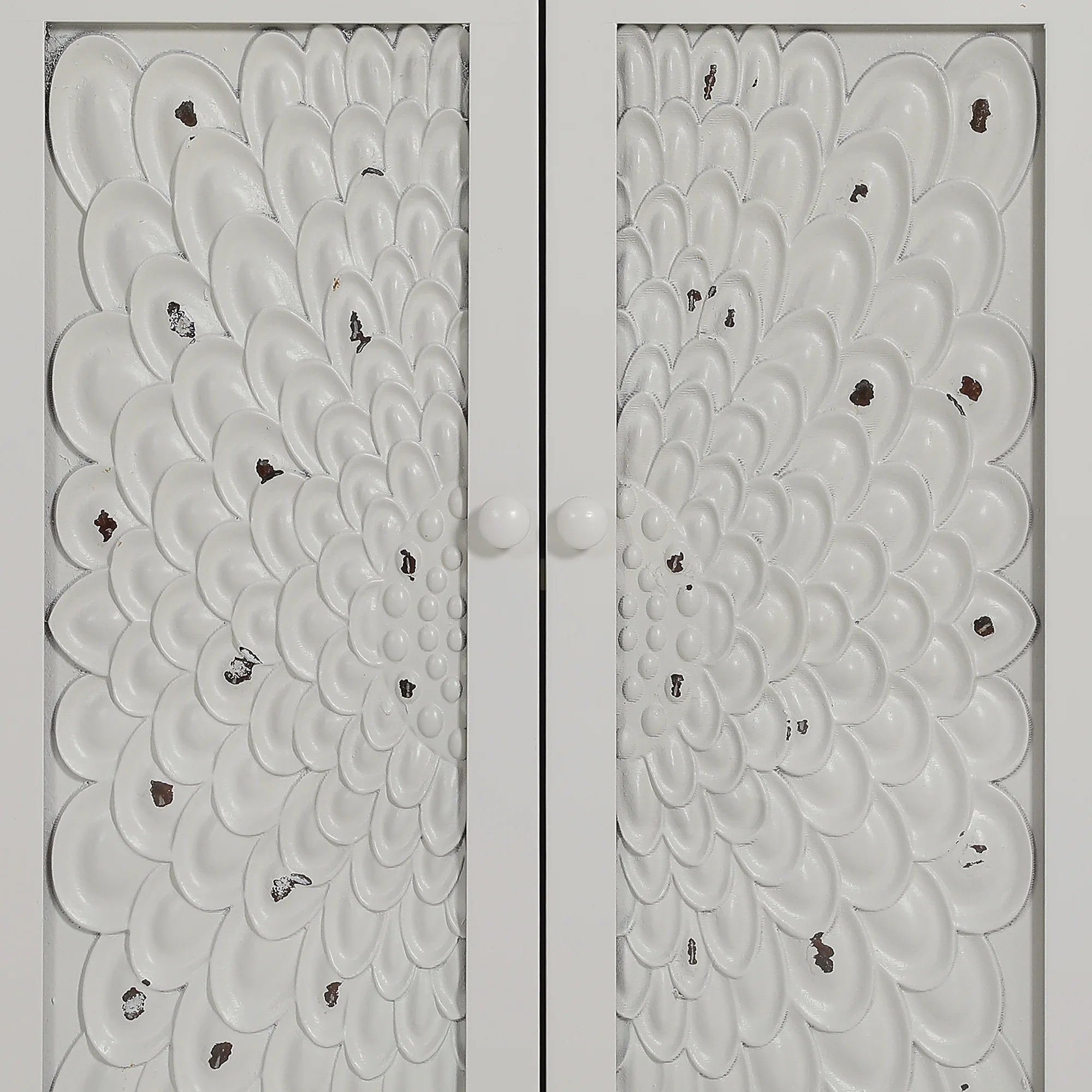 DWVO 67" Tall Corner Storage Cabinet with 4 Doors, White N91659