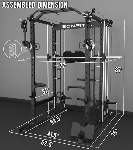 Eonfit E5 Smith Machine with Vertical Leg Press, Power Cage Squat Rack, Home Gym Equipment R390