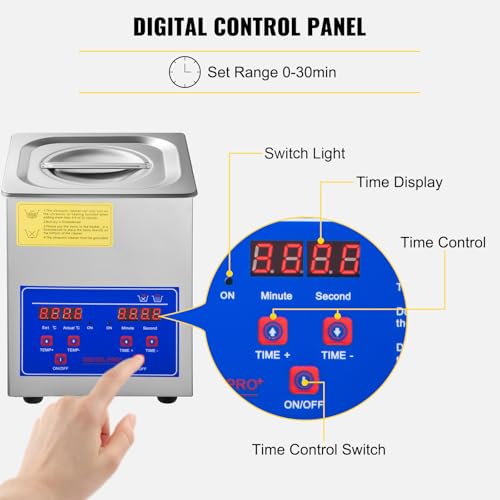 VEVOR Commercial Ultrasonic Cleaner 6L 40kHz with Digital Timer & Heater 110V Q7418