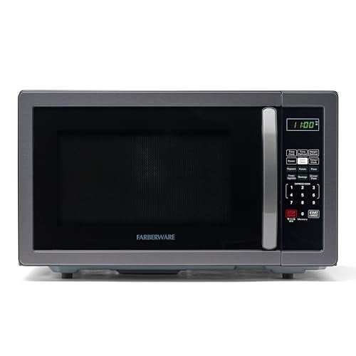 Farberware Countertop Microwave 1000W 1.1 cu ft Black Stainless Steel P5805