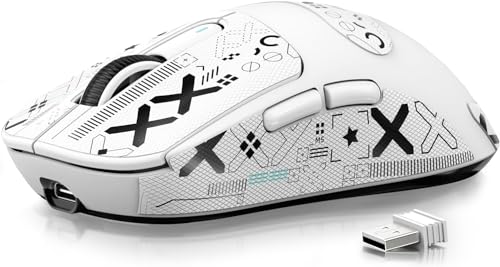 ATTACK SHARK X3 Wireless Gaming Mouse, 49g Ergonomic, PAW3395 26K DPI, White C238377