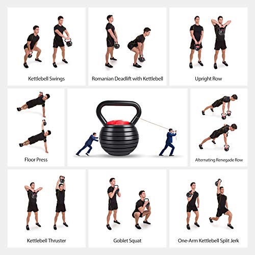 TopMade Adjustable Cast Iron Kettlebell Set for Home Gym Workout C247925
