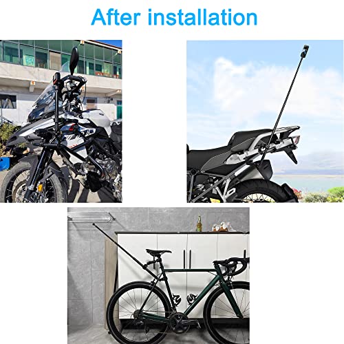 PellKing Motorcycle Handlebar Clamp Mount & 61" Invisible Selfie Stick for Insta360 Cameras U854