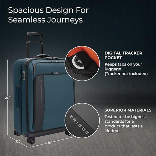 Briggs & Riley 22" Carry On Expandable Spinner - Softside Luggage, Black G487462