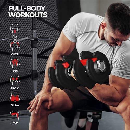 Yaheetech Adjustable Dumbbell Set with Anti-Slip Handle for Home Gym J871148